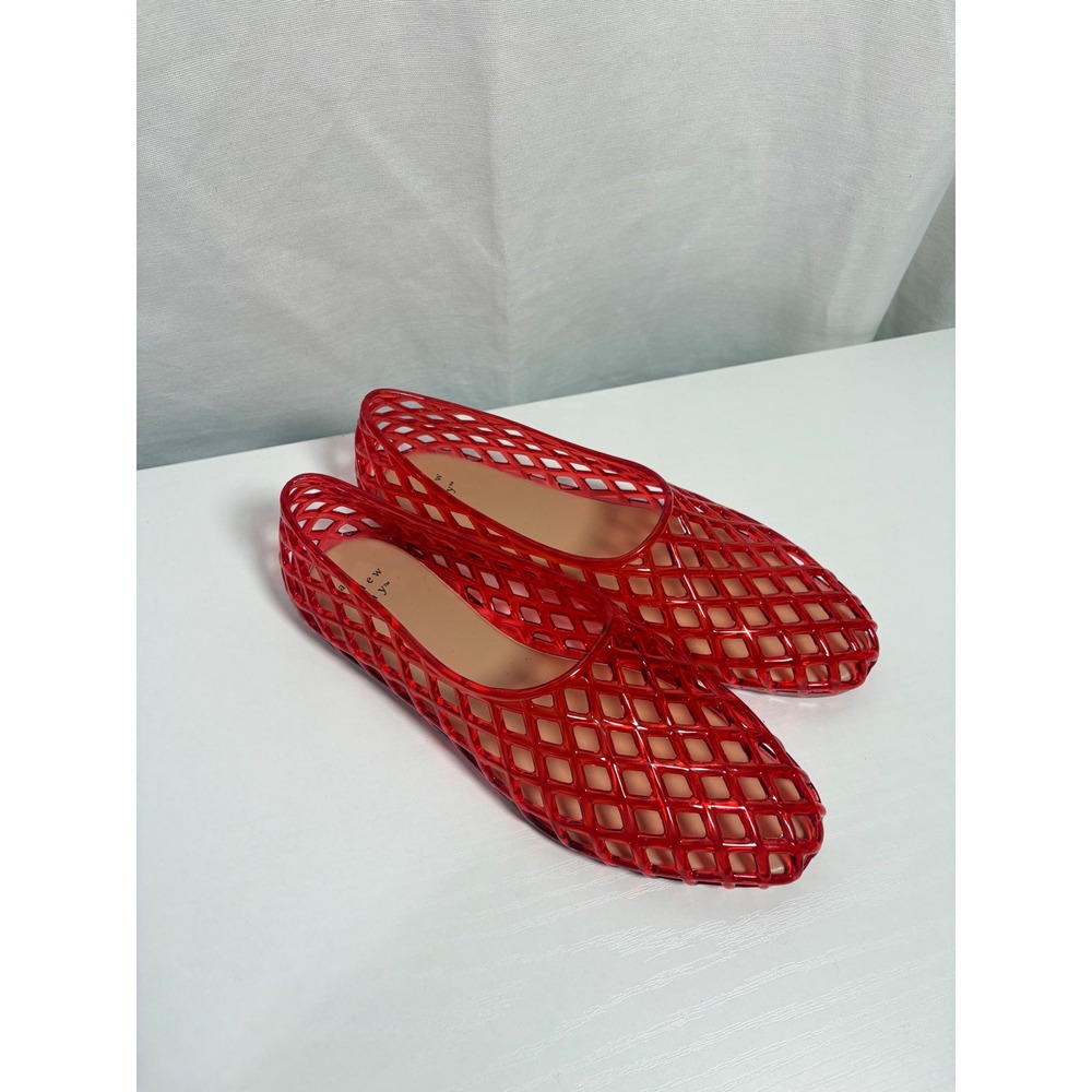 A New Day Womens Red Jelly Lattice Cage Pointed Toe Flat Shoes Size 7